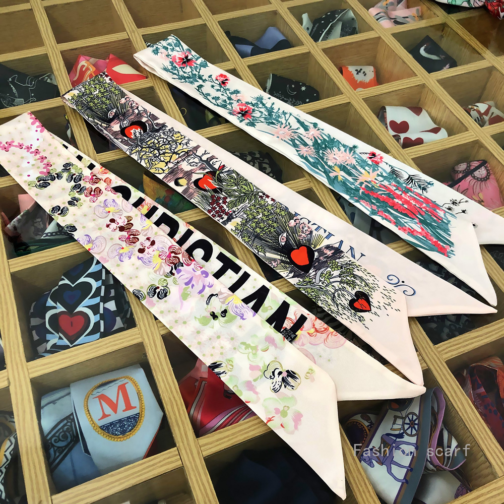 Écharpe florale colorée pour femmes, foulard à la mode, poignée de sac, décoration, bandeau, cadeau de luxe, vente en gros, nouvelle collection