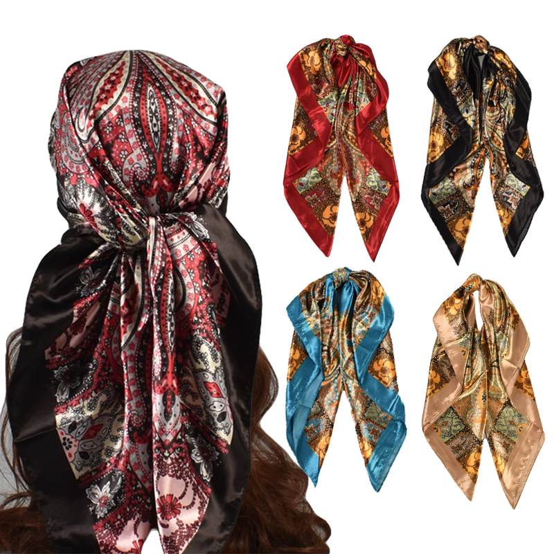 Écharpe carrée polyvalente en noix de cajou, grand foulard imprimé vintage classique, vente en gros, printemps, nouveau, 90