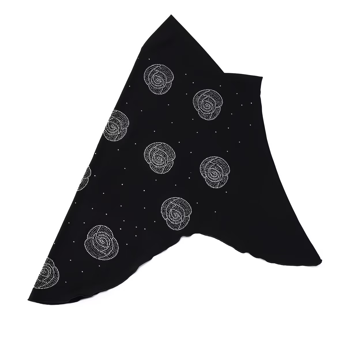 Hijab instantané en jersey doux pour filles musulmanes, motif diamants et roses
