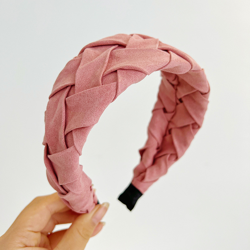Large bande de sauna en toile pour femme, accessoires pour cheveux tissés croisés, fait à la main, en coton organique