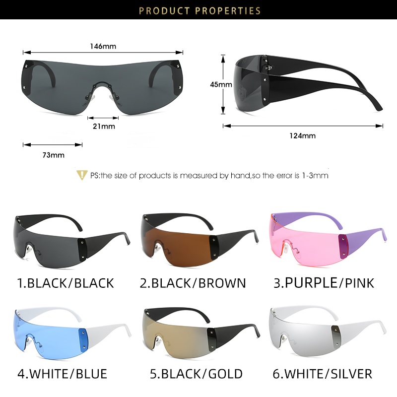 Marque de luxe Punk lunettes de soleil 2000'S nouvelles femmes une pièce lunettes de soleil design UV400 unisexe nuances lunettes mode Y2k lunettes