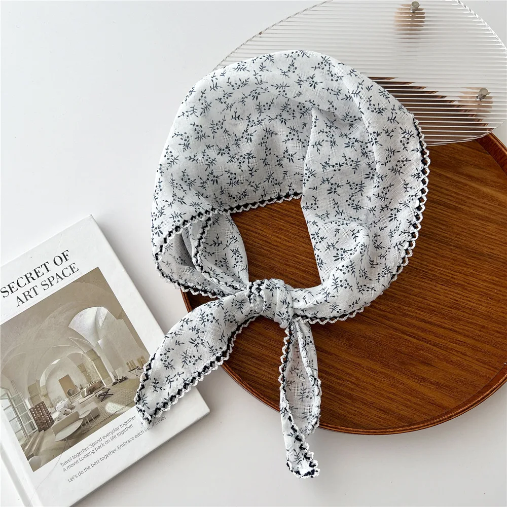Foulards floraux simples Triangle foulard été extérieur tête cou soleil écharpe de protection pour femme