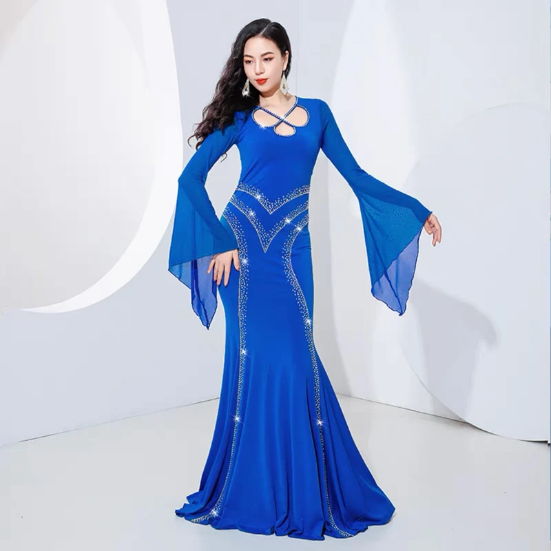 Robe de danse du ventre pour femmes, Robes pour cheveux irakiennes, coupe cintrée, manches longues, en Spandex, Performance Kawleeya