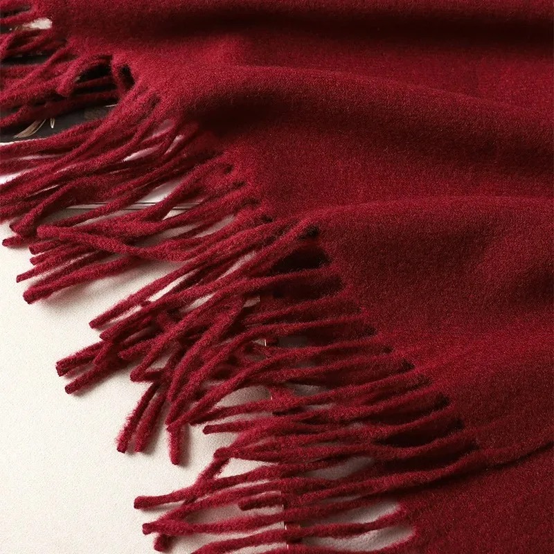62 couleurs solide femmes hiver écharpe chaud épaissir cachemire châle en plein air mode luxe glands Pashmina dame Wrap coupe-vent foulards