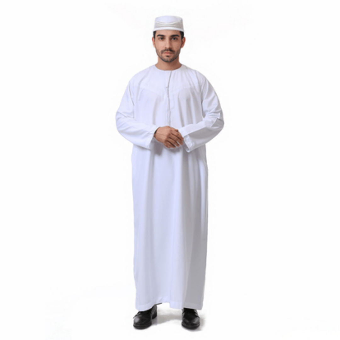 Robe arabe saoudienne à manches longues pour hommes, Robe musulmane du Ramadan pour hommes, vêtements islamiques du moyen-orient