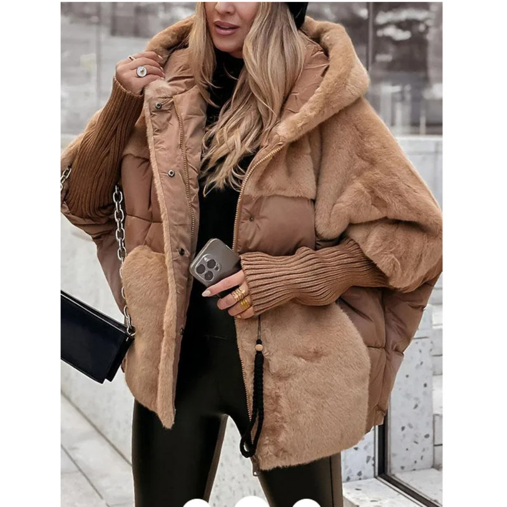 Veste d'hiver pour femme, ample, à capuche, manches longues, vêtements d'hiver, nouvelle collection 2024