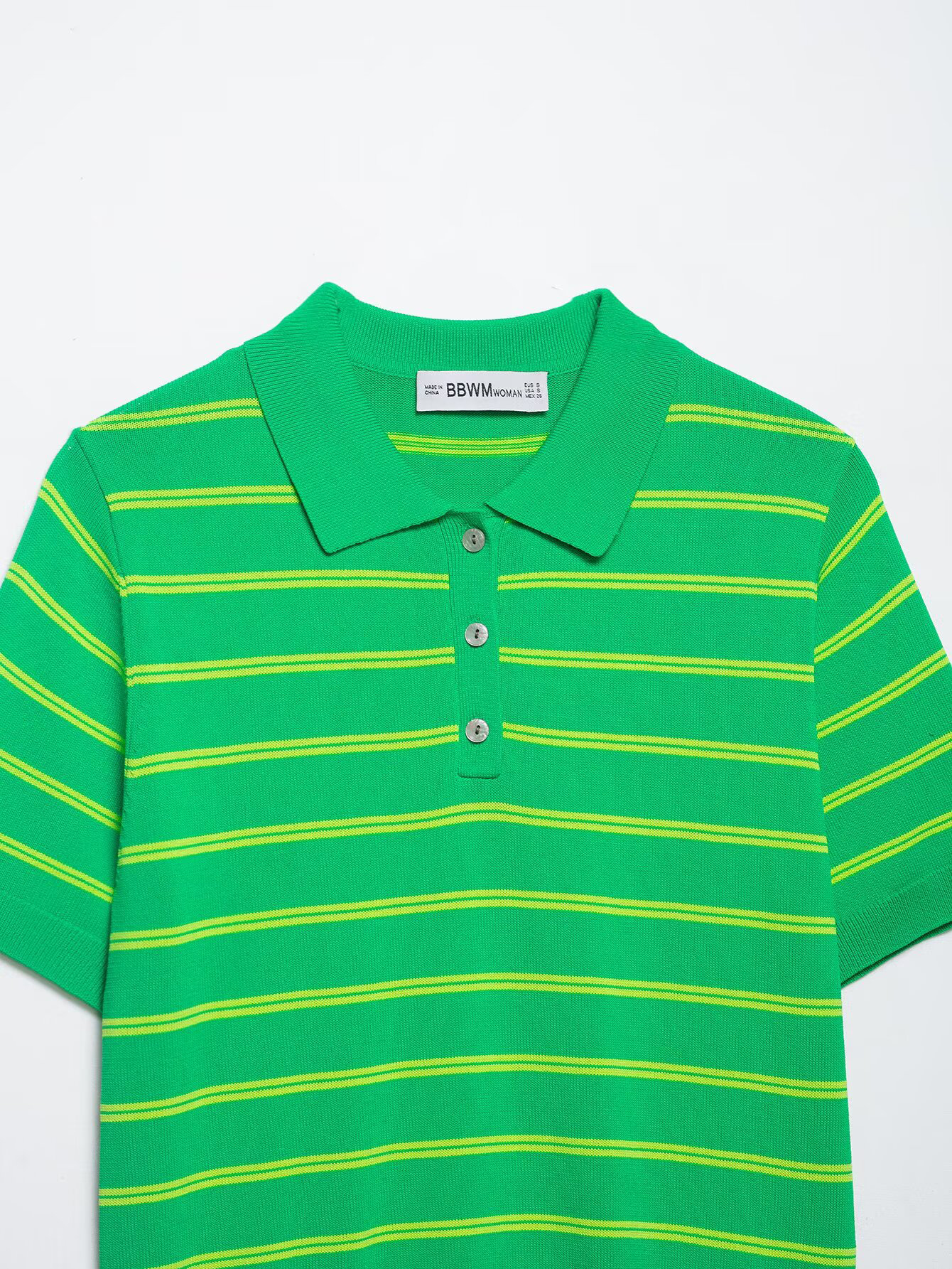 Nouvelle collection été : Polo tricoté rayé à manches courtes pour femme, style européen et américain, décontracté et élégant