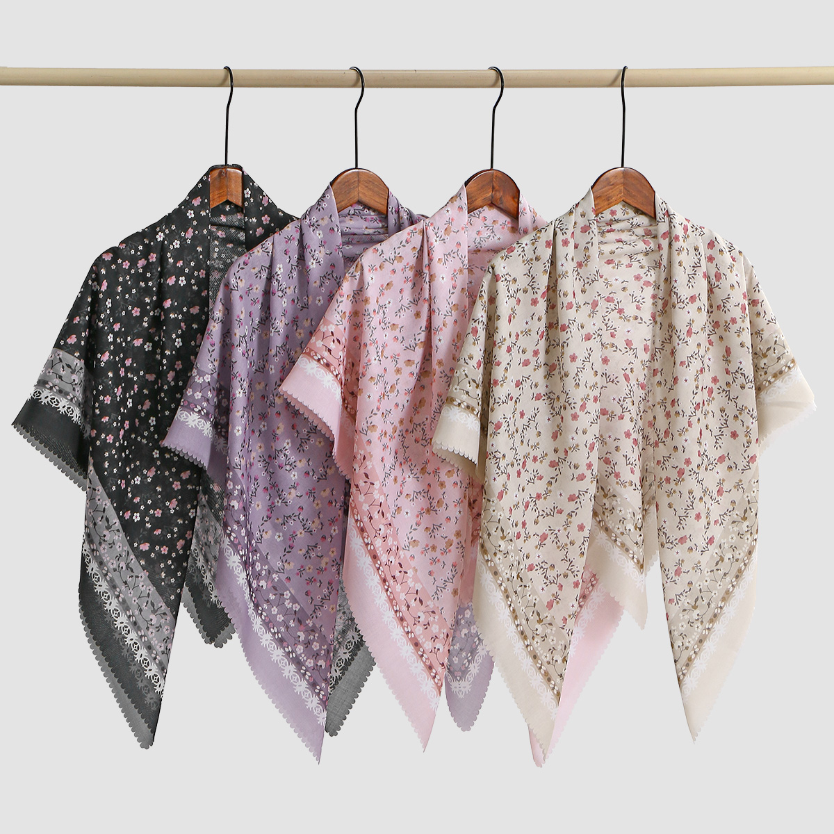 Foulard carré imprimé en viscose de 110 cm pour femme, hijab musulman, écharpe du Ramadan, turban de l'Aïd de Malaisie, foulards pour jeune fille