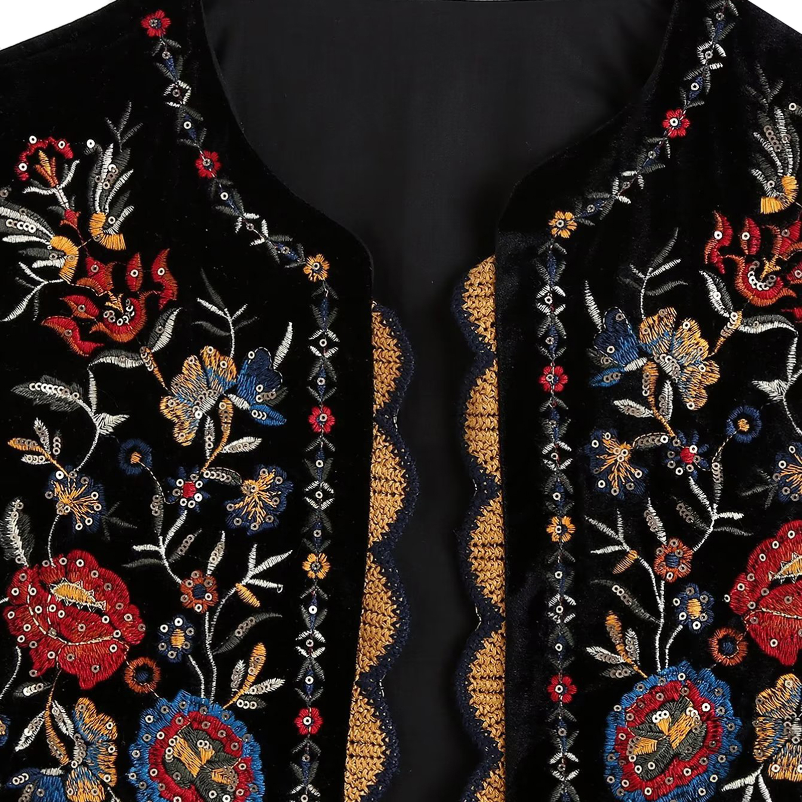 Chemisier Vintage Brodé Floral pour Femme, Blouse en Fibre de Lin, Gilet Ouvert sur le Devant, Style Boho, pour Sortir