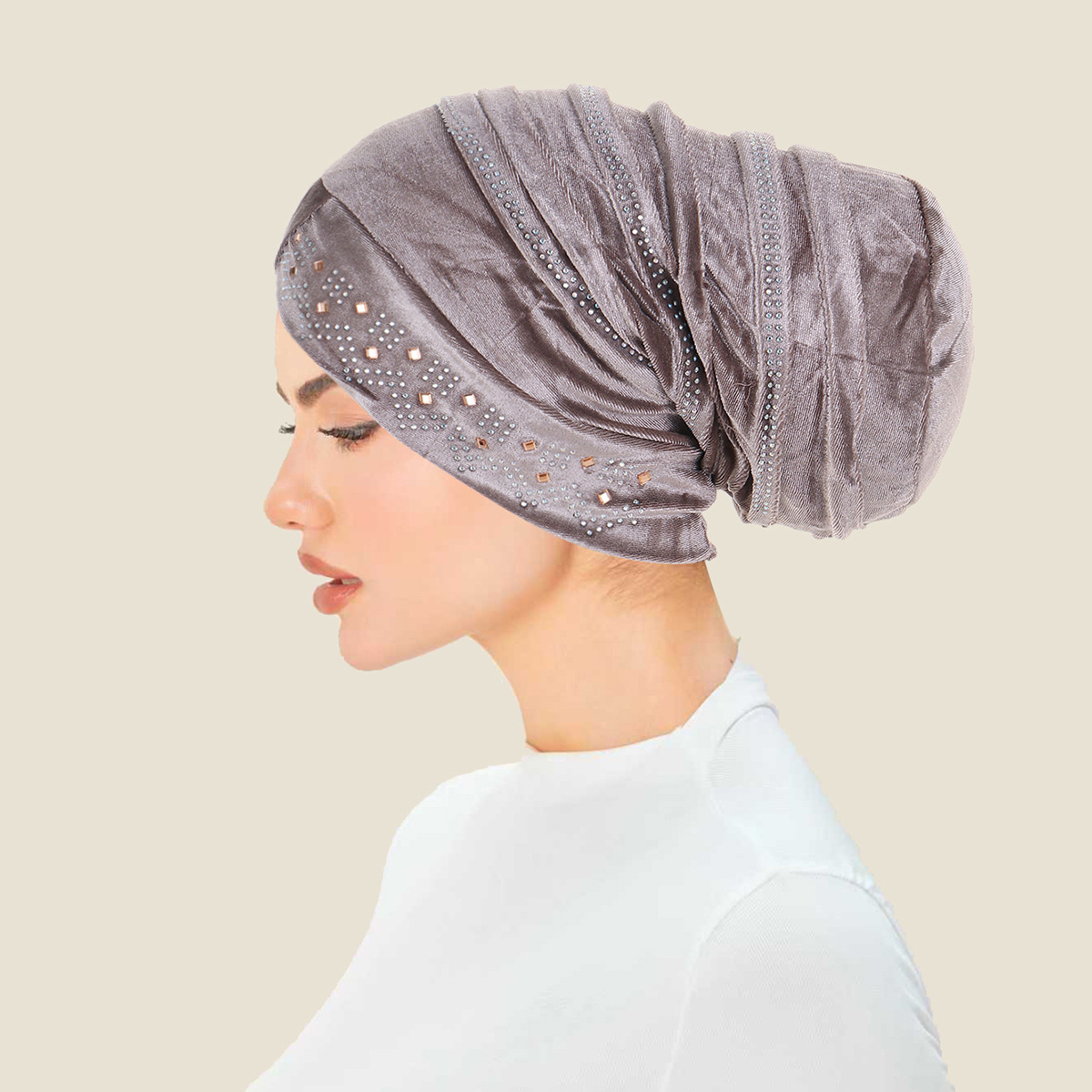 Nouveau Turban Brillant 2026 pour Femme, Bonnet à Strass, Bonnet Chimio, Foulard Musulman, Couvre-chef, Bandana