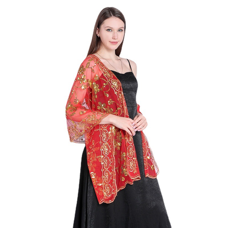 Femmes robe de soirée mariage châle paillettes haussement d'épaules enveloppes 2020 nouveau solide fête châle écharpe gland mariée boléro Cape Mariage haussement d'épaules