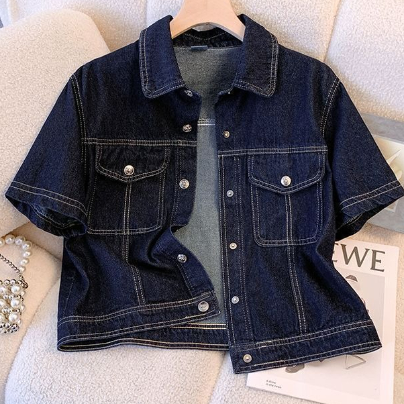 Vestes en Jean pour femmes, Streetwear à manches courtes, veste d'été en Jean, vêtements d'extérieur, mode rétro Vintage, manteau, hauts courts
