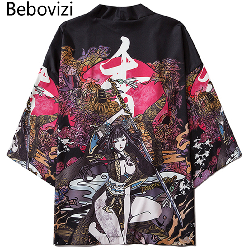 Bebovizi – Kimono Traditionnel Samouraï Anime Japonais pour Homme et Femme, Cardigan Cosplay, Chemisier Yukata, Vêtements d'Été