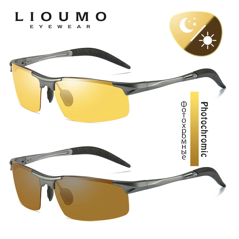 Top Anti-éblouissement jour nuit Vision lunettes pour la conduite hommes lunettes de soleil polarisées photochromique pilote lunettes lunettes zonnebril heren
