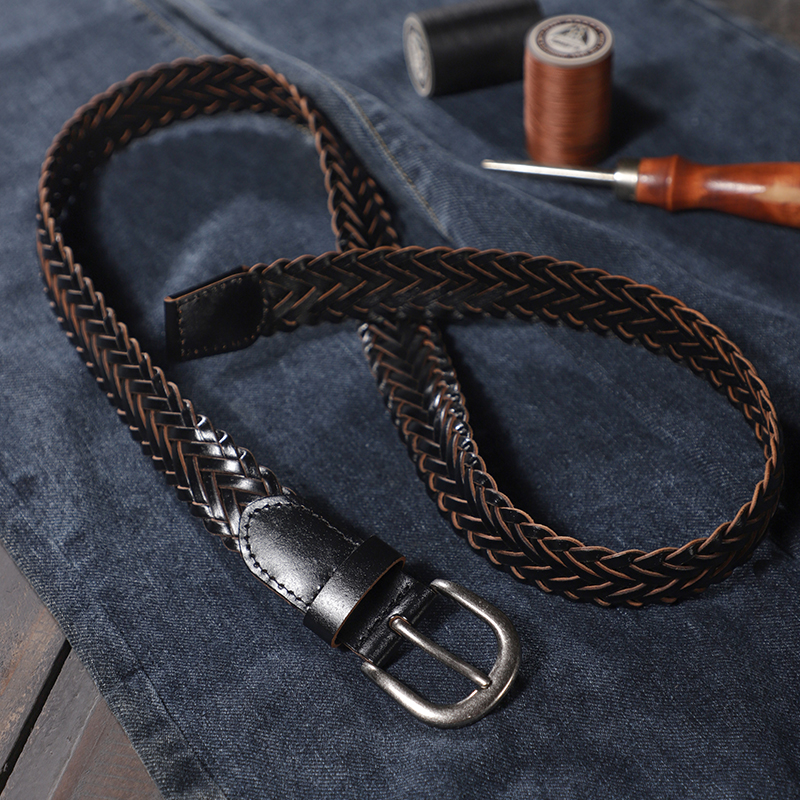 Ceinture kie tissée pour femme, rétro, minimaliste, boucle à aiguille, ceinture d'étudiant décontractée et polyvalente, jeans, à la mode