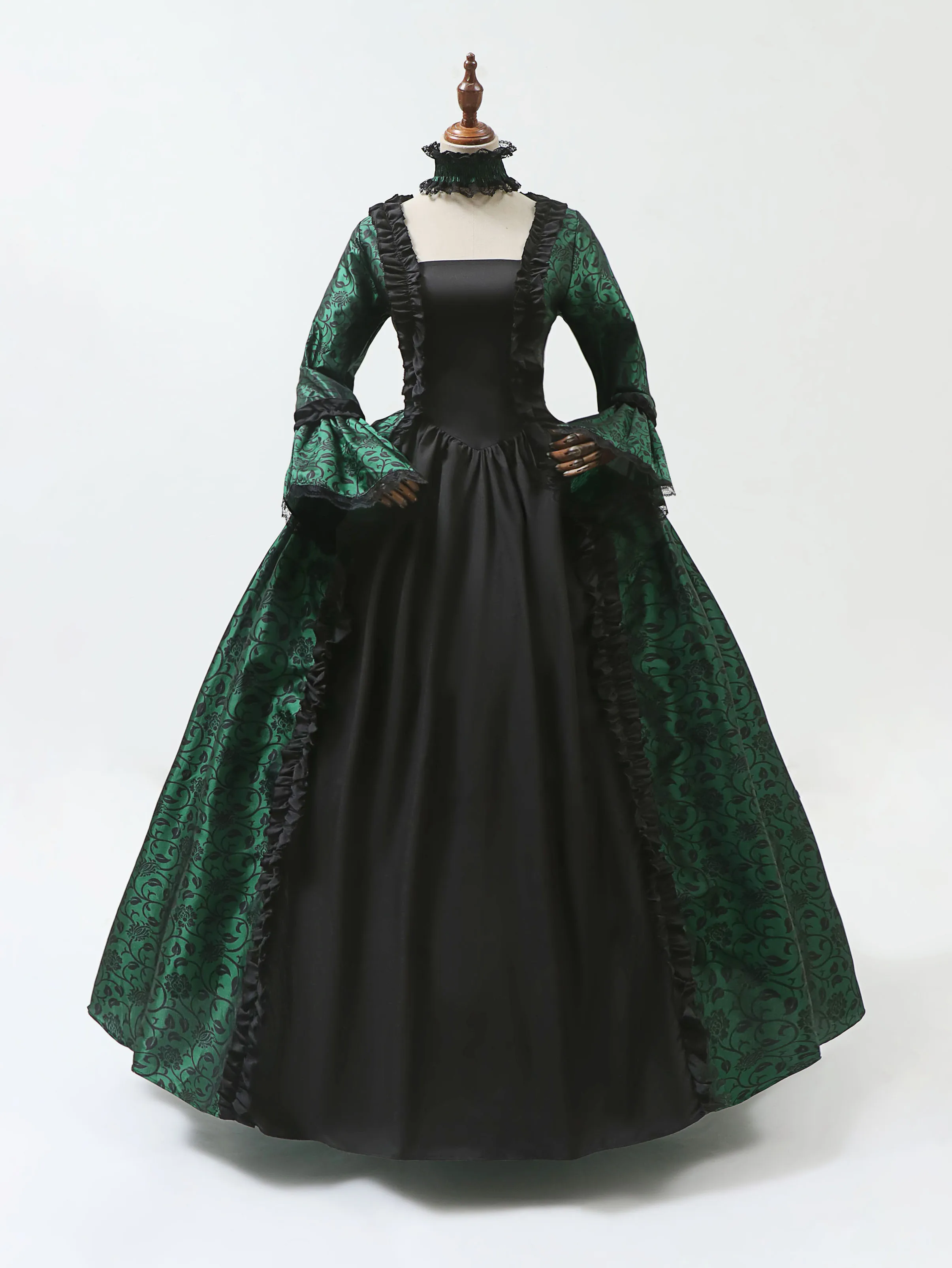Cosplay Marie Antoinette Robe médiévale manches évasées victorien fête Robe formelle Renaissance gothique Robe florale