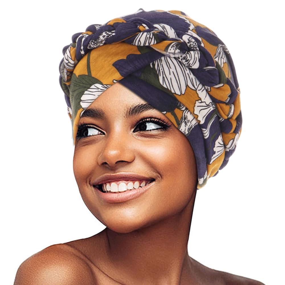 Femmes africaines Turban casquettes imprimer torsion tresse bandeau pré-attaché chimio Cancer Bandana foulard couverture de cheveux chapeaux d'enveloppement
