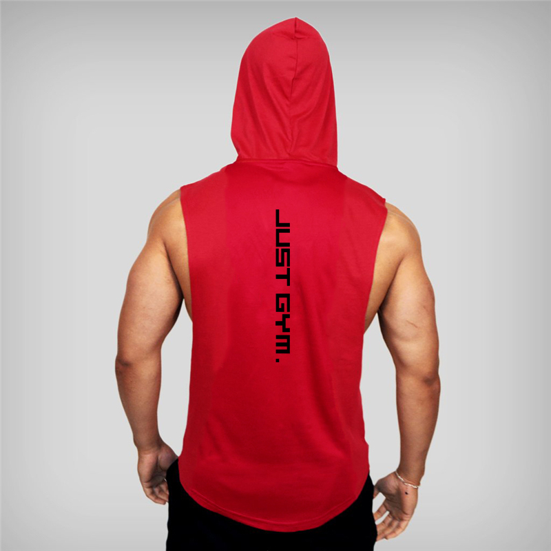 Muscleguys – débardeur à capuche pour hommes, vêtements de Fitness, en coton, musculation, gilet d'entraînement, Singlets, chemise de sport sans manches