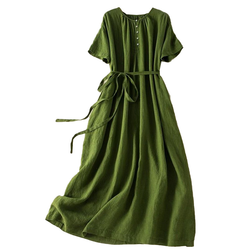 Robe d'été décontractée confortable pour femmes grandes tailles, en coton et lin, pour le bureau, tendance, nouvelle arrivée, respirante