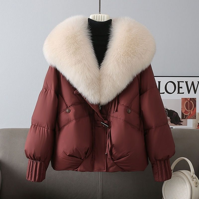 Manteau en duvet de coton pour femmes, mode coréenne, grand col, épais, chaud, bouffant, parka ample, veste en coton, nouvelle collection 2025