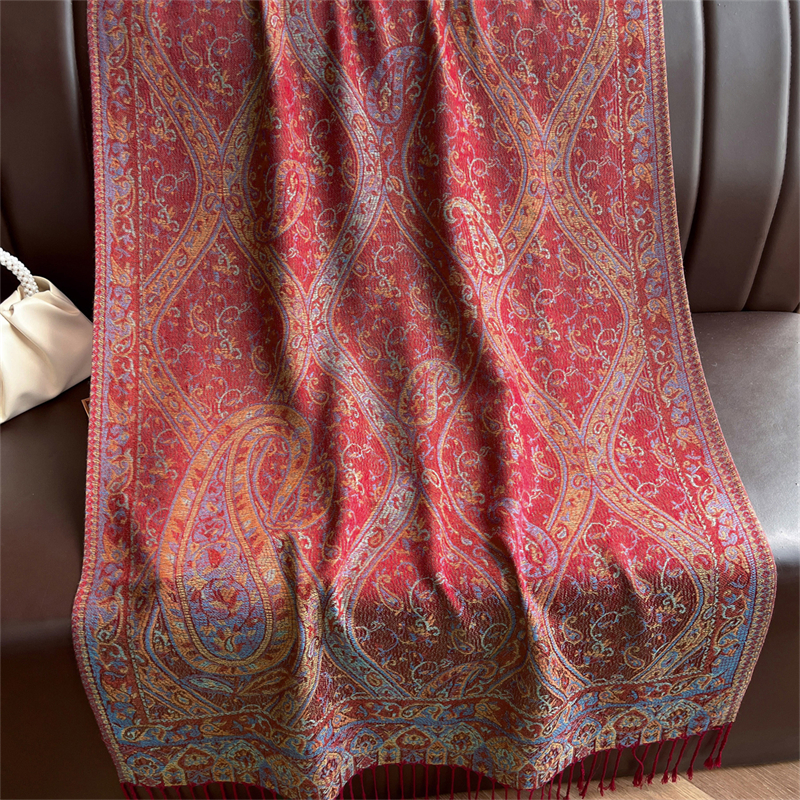 Élégant ethnique automne cachemire châle pour femmes Jacquard Pashmina foulards Bufandas De Invierno Mujer femme Foulard étoles écharpe