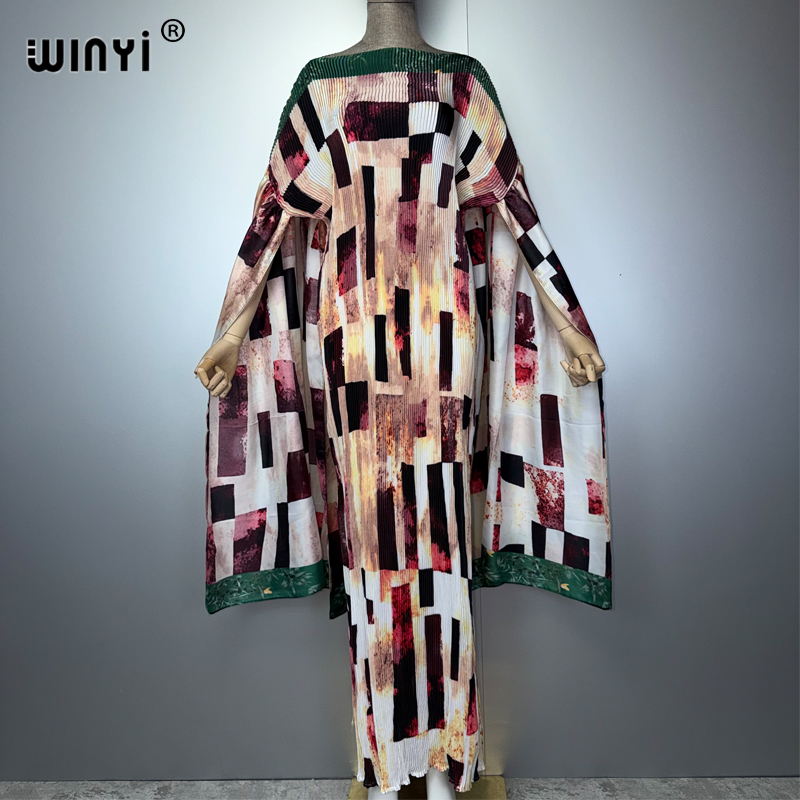 Robe longue bohème WINYI pour femme, style africain, ajustée, décontractée, élastique, paréo de plage, abaya musulmane, robe de soirée de luxe Dubaï pour les vacances