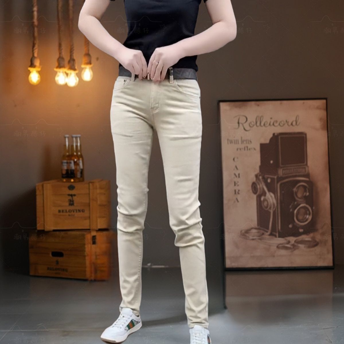Pantalon long homme haut de gamme coréen, coupe slim, jambe étroite, couleur unie, nouveau modèle été