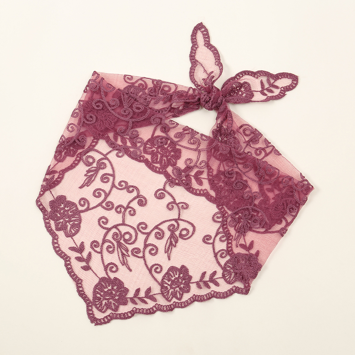 Foulard triangle en dentelle creuse pour femme, foulard rond pour femme, bandeau pour cheveux, bandana pour fille, écharpe de sauna, bandeau pour poignet de bureau