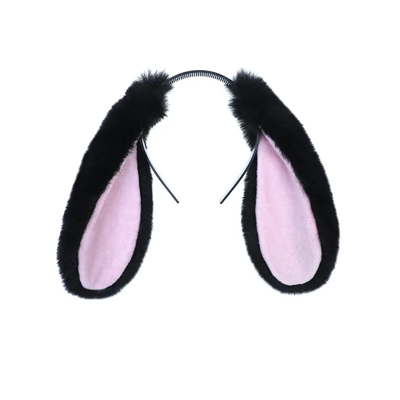 Bandeaux oreilles de lapin d'halloween, bandeau souple en peluche pour femmes, Costume de Cosplay, fête