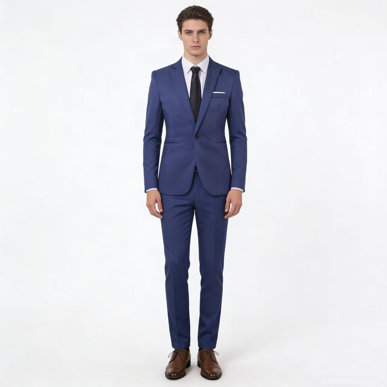 Ensemble de costume de mariage décontracté pour homme, style coréen, coupe ajustée, vêtements formels en tissu polyester, saison printemps-été-automne
