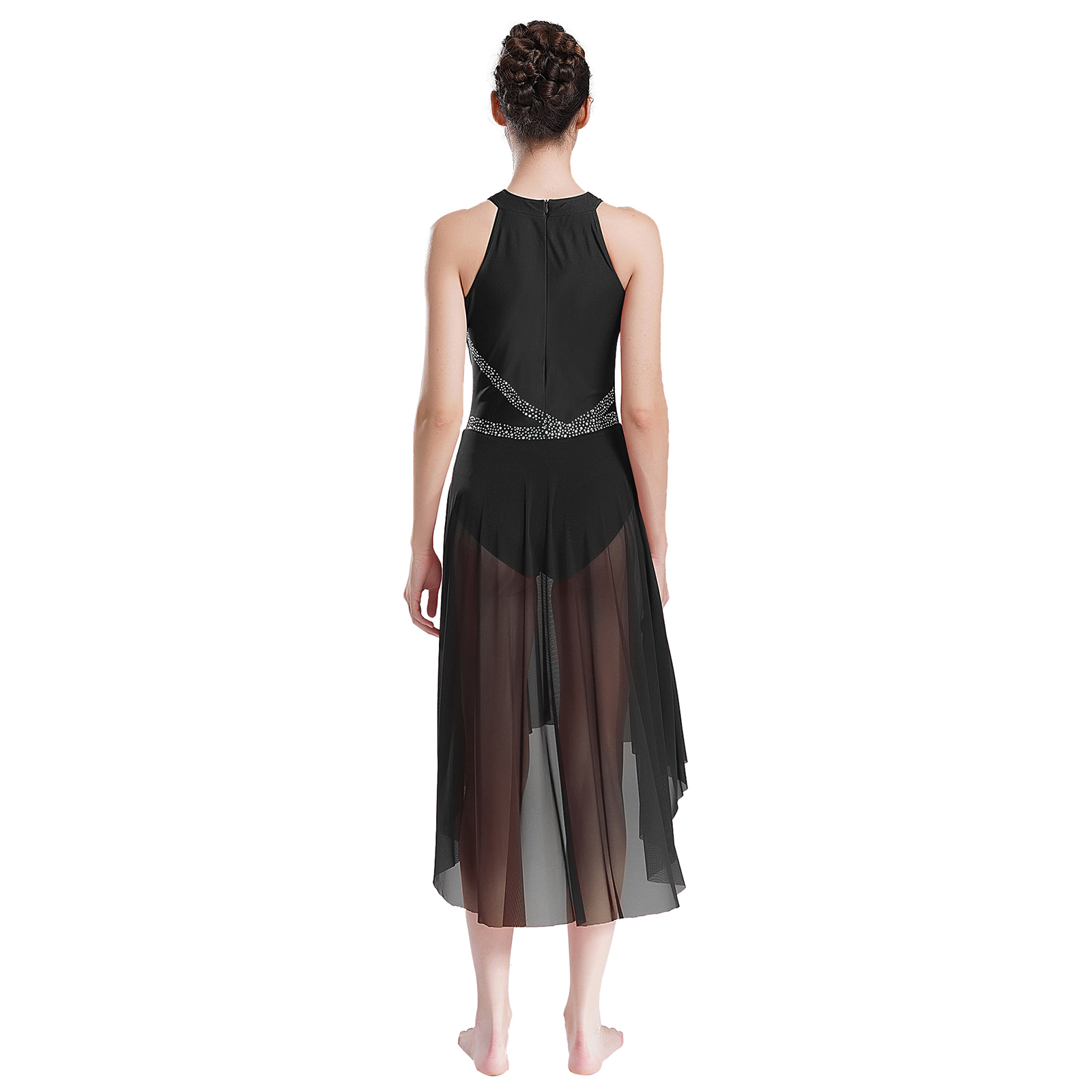 Robe de danse lyrique pour femmes, vêtement de ballet, justaucorps, biscuits froncés, patinage sur glace