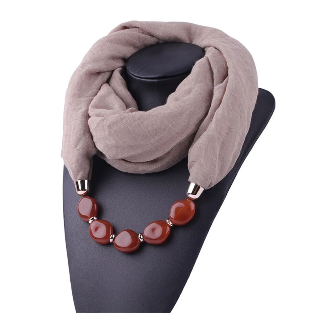1 pièces nouveau ethnique femmes écharpe résine pendentif perlé écharpe coton lin foulards Costume perle décoration accessoires