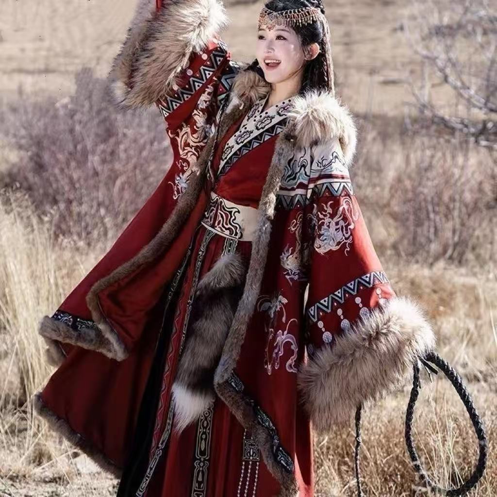 Robe tibétaine exotique pour couples, vêtements traditionnels chinois brodés Zang, tenues de scène Vintage, costumes de photographie de voyage de mariage
