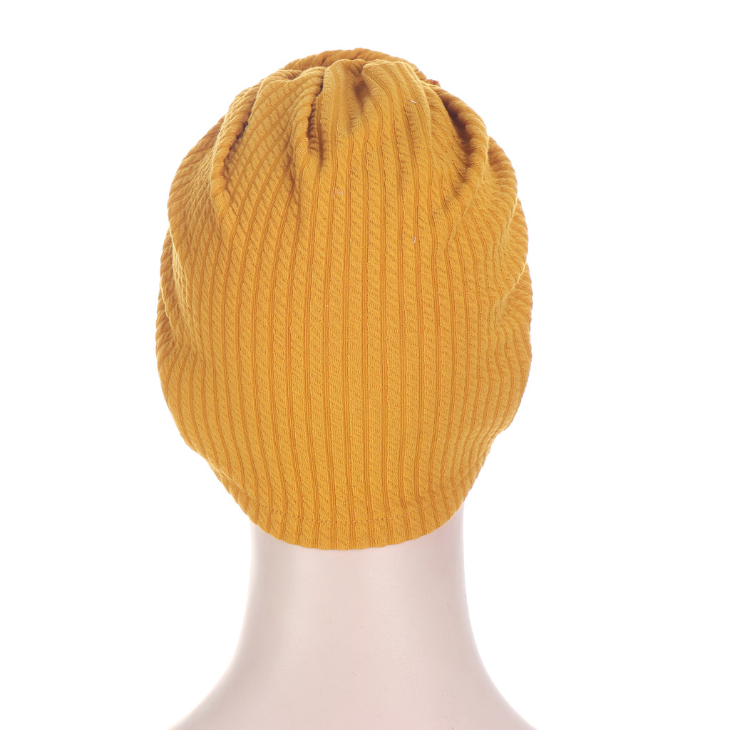 Turban à nœud torsadé pour femme, bonnet pour fille, vêtements de sauna, chimio, tête ronde, perte de cheveux douce commandée, mode alopécie, TS013