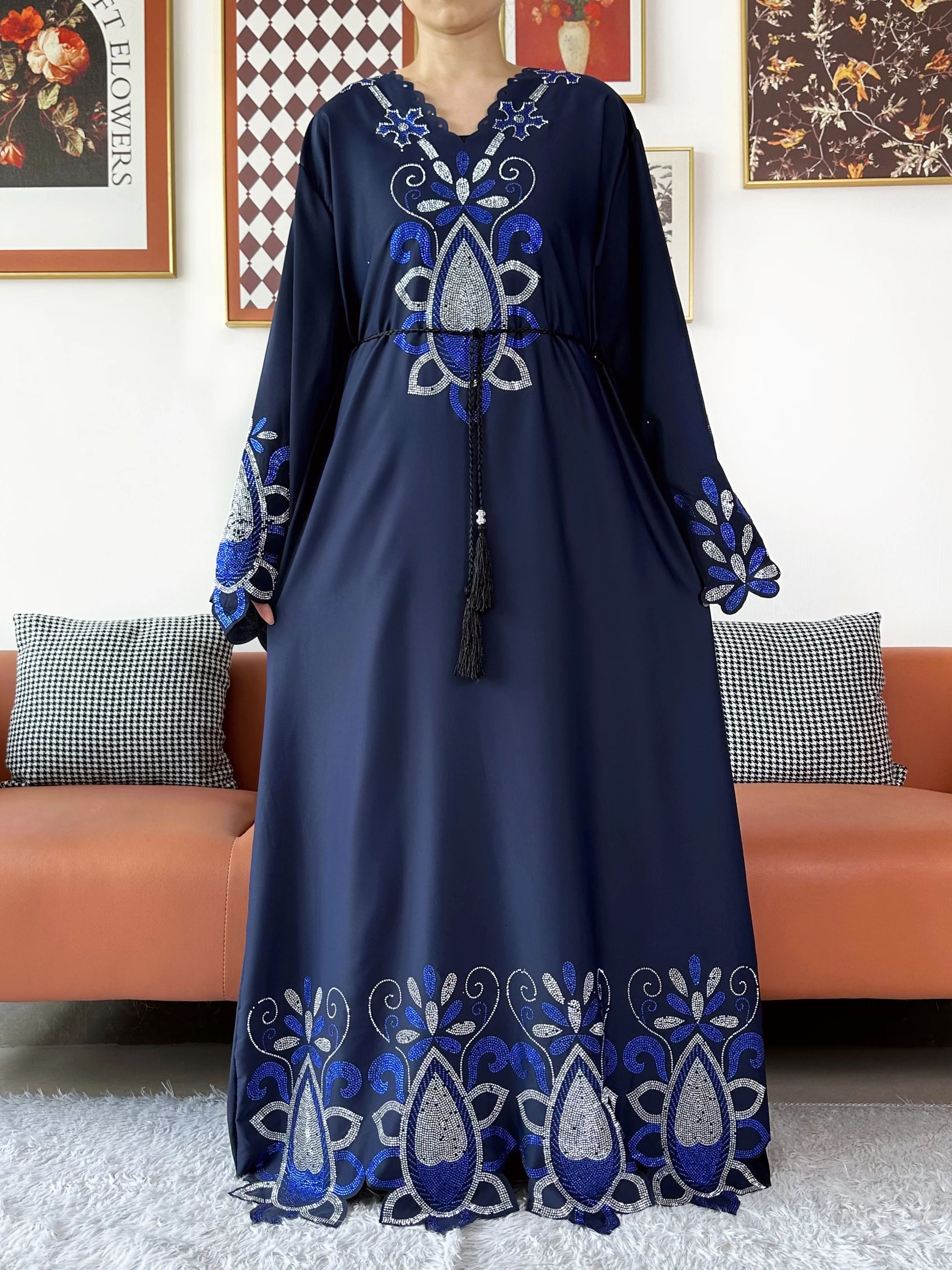 Nouveau 2025 fête musulmane femmes Abaya en mousseline de soie diamant à manches longues vêtements de sport africain Abaya femmes Robe dubaï turquie Robe islamique