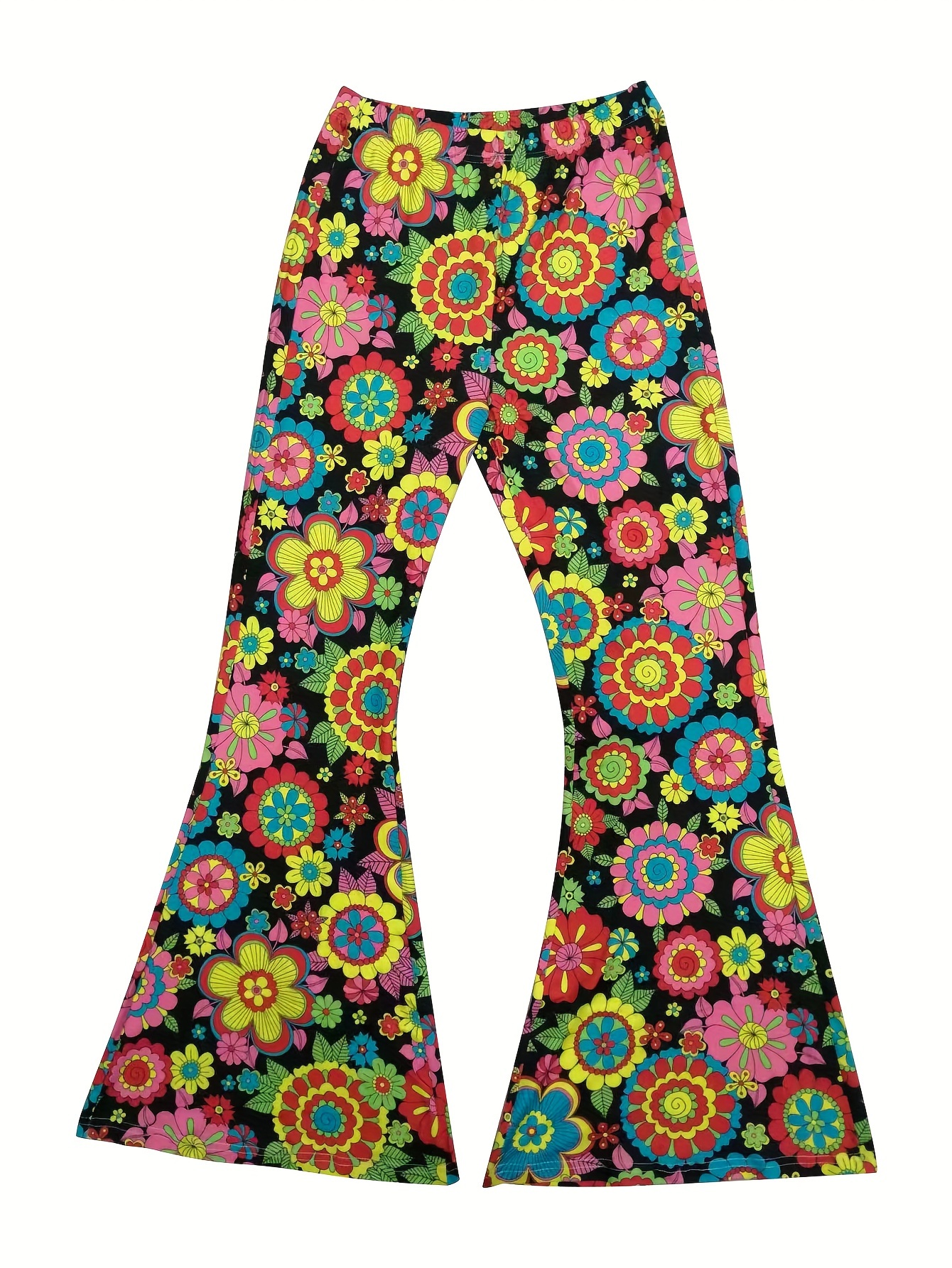 Bas de cloche imprimés de style bohème pour femmes, pantalons élastiques décontractés et sexy confortables