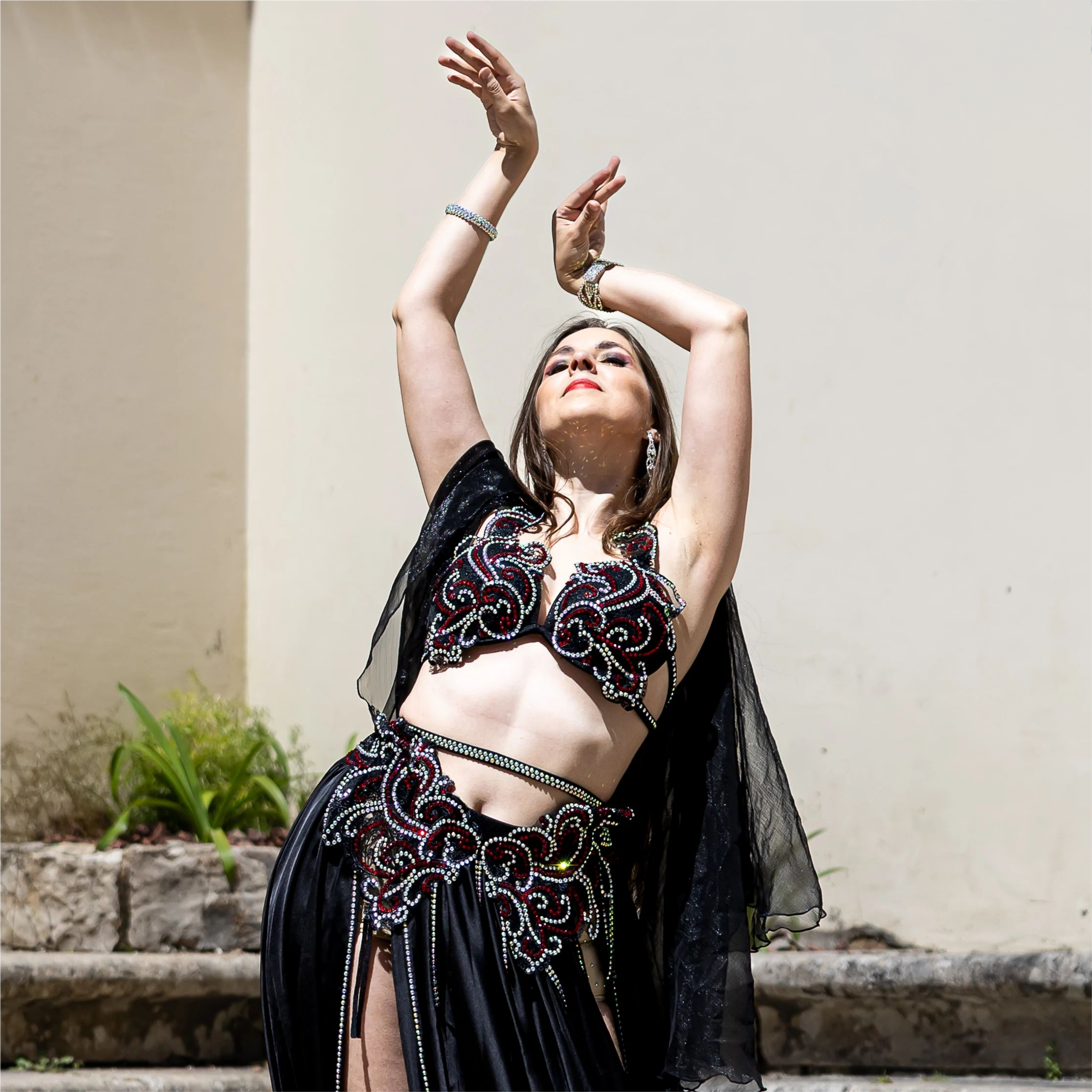 Ensemble de costumes de danse du ventre pour femmes Popsong, tenue de danse orientale égyptienne, tenue de compétition de groupe, manches papillon, jupes longues maxi