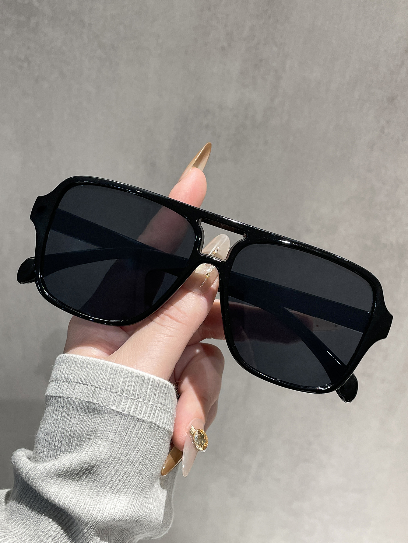 Lunettes de soleil classiques de pilote, 4 pièces, monture large, double pont, style vintage, unisexe, pour la conduite en extérieur et la protection solaire