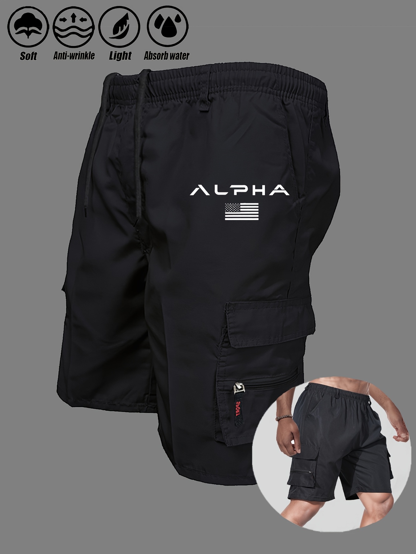 Short Cargo imprimé drapeau américain, short aigle du jour de l'indépendance, pantalon court multi-poches pour le travail et le Camping, Streetwear, été