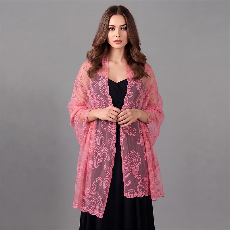 Nouveau châle en dentelle brodée, voile floral pour femme, écharpe de fête, poncho de mariage, étoles, bandeaux et foulards pour femmes