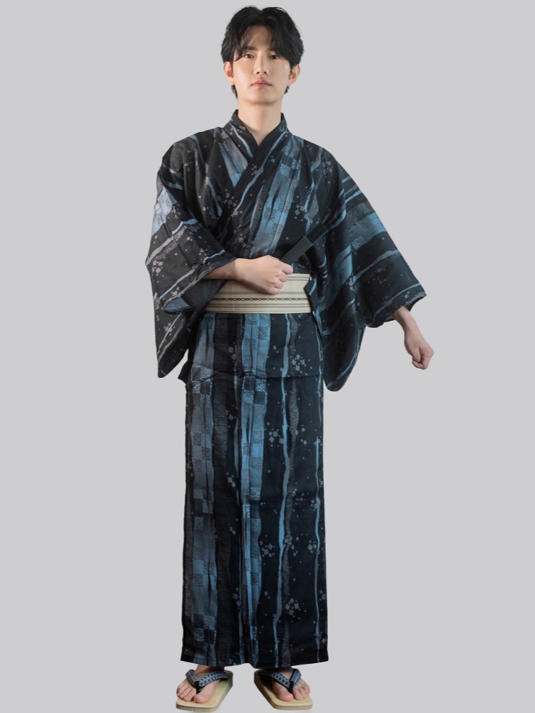 Kimono traditionnel japonais pour hommes, avec ceinture, imprimés en coton, Costume de Cosplay Yukata formel, vêtements de photographie de voyage