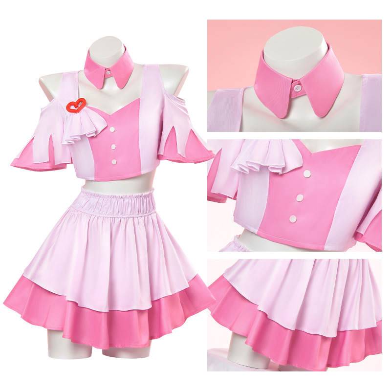 Costume de cosplay Anime Uma Musume Stage, mini-jupe rose, chapeau, broche, tenue de scène universelle, vêtements de jeu de rôle d'anime pour Halloween