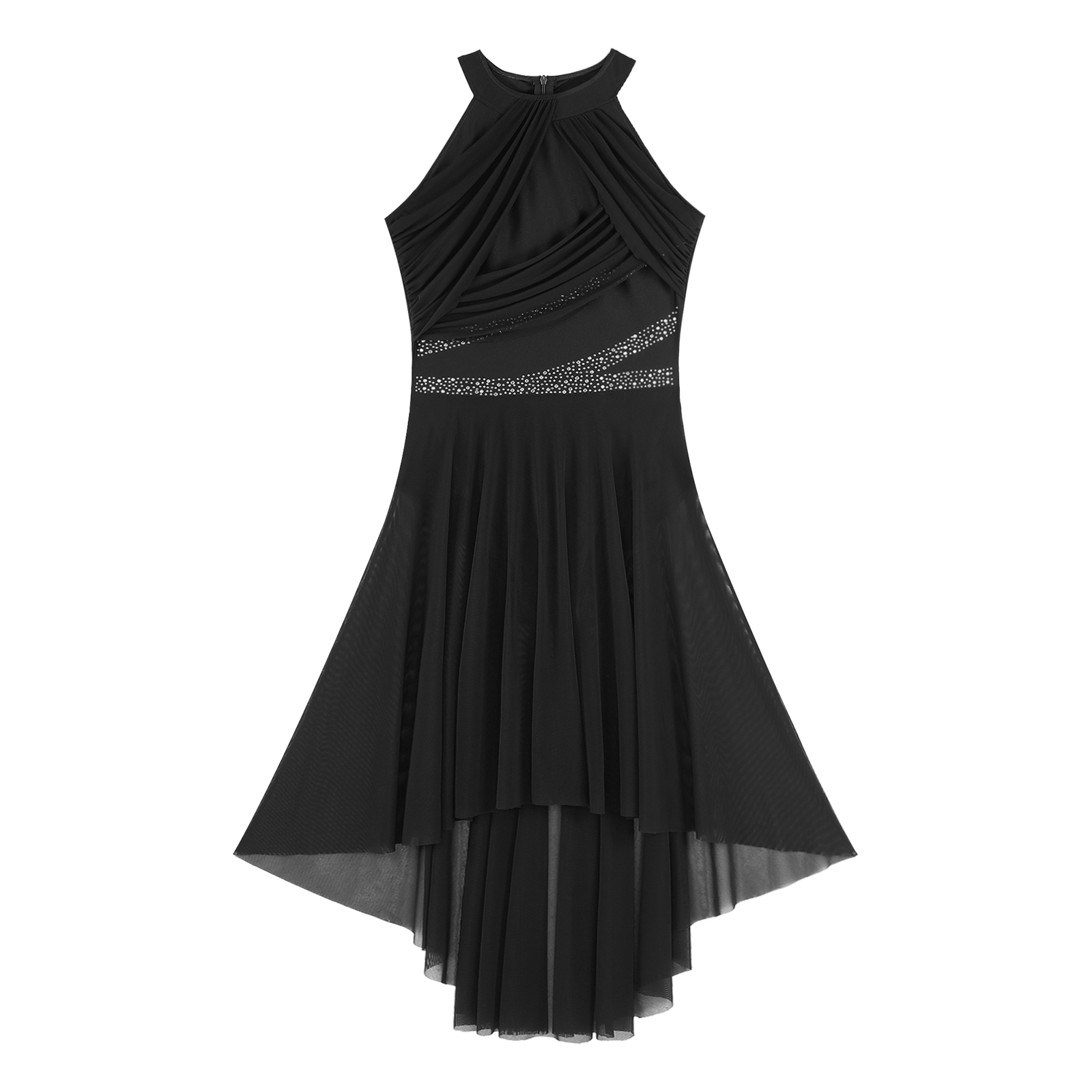 Robe de danse lyrique pour femmes, vêtement de ballet, justaucorps, biscuits froncés, patinage sur glace