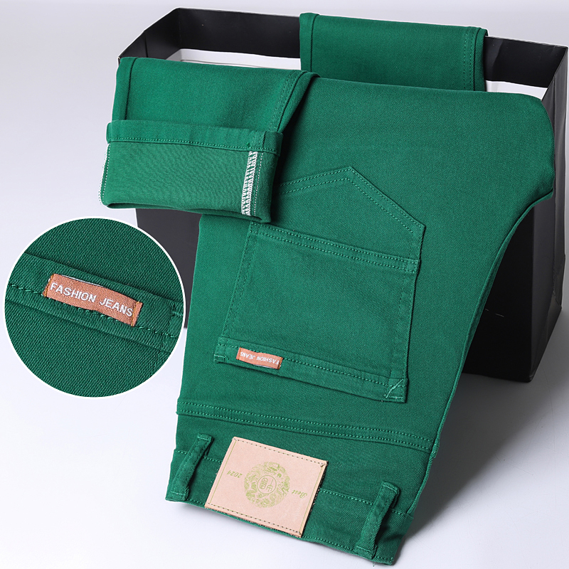 Jean en coton pour hommes, élastique, doux et confortable, pantalon décontracté, coupe droite, mode printemps-été, taille 28-44