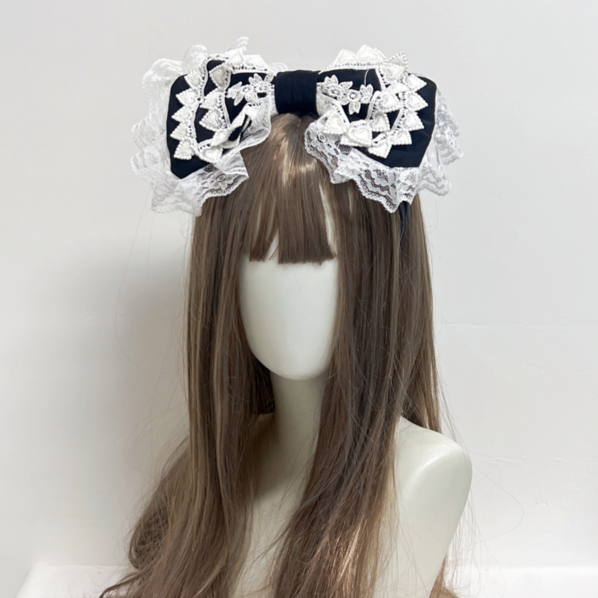 Cerceau de cheveux à gros nœud Kawaii, bandeau rétro victorien en dentelle, Anime doux, Lolita, demoiselle d'honneur, fête de thé, coiffure Cosplay B2263