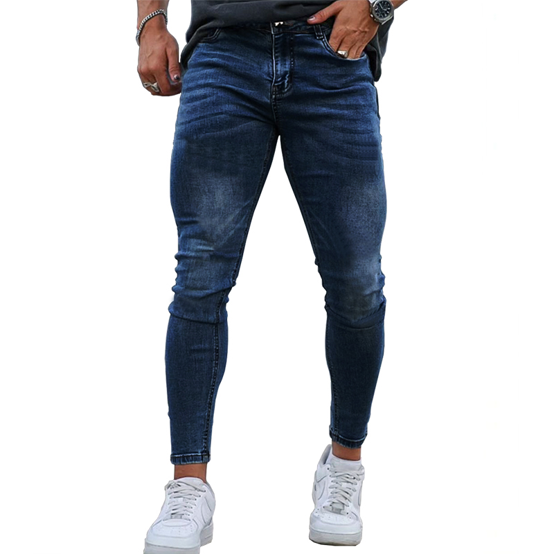 Jean skinny brossé pour homme, design classique, pantalon en denim décontracté pour tous les jours, idéal pour le bureau et les soirées, pantalon en denim pour homme.