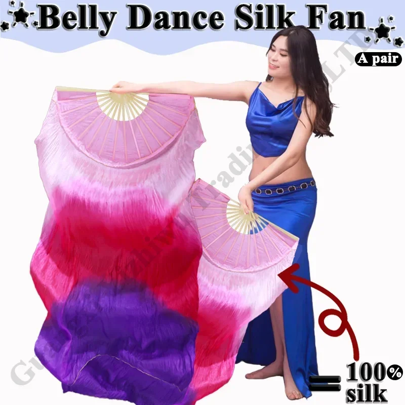 InjFan de danse du ventre fait à la main pour femmes, magasins et paire droite, danse injBamboo, long éventail, voile nickel é, style vertical, nouveau