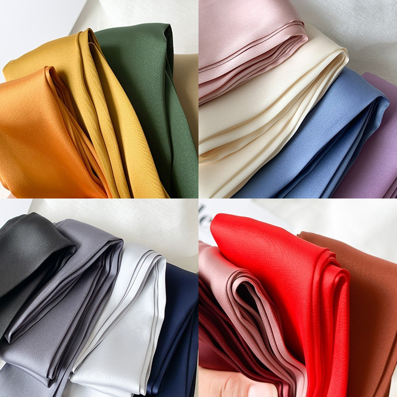 Écharpe en satin de soie 5x200cm, foulard étroit uni, longue écharpe fine en soie, bandeau pour la tête et le cou, ruban pour sac, bandeaux DIY