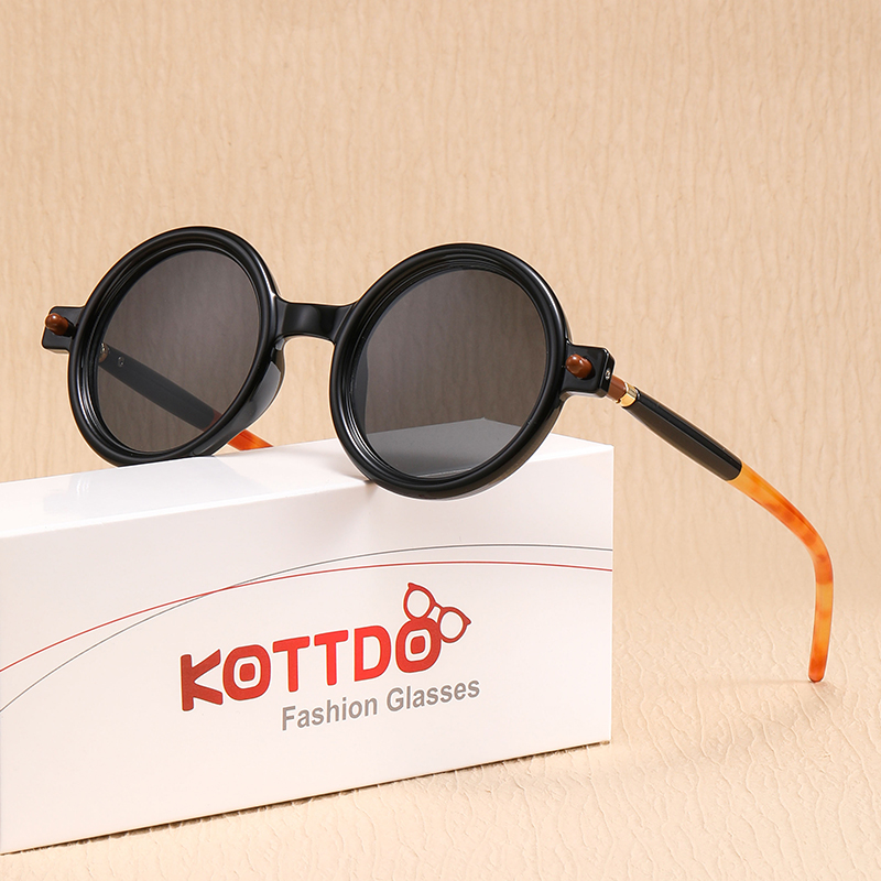 Lunettes de soleil à monture ronde pour femmes et hommes, miroir plat anti-lumière bleue, lunettes de soleil carillon pour l'extérieur, décoration de vacances, nouvelle mode