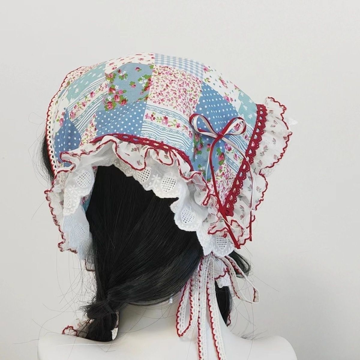 Écharpe de sauna à fleurs françaises pour filles, foulard triangle, doux et mignon, style campagnard, accessoires pour cheveux, nouveau vêtement